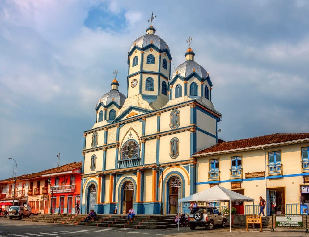 Colorful church on Filandia's main square