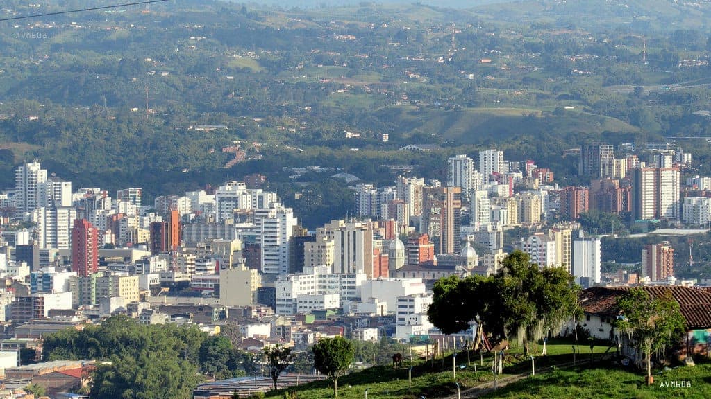 Pereira's buildings surrounded by mountains